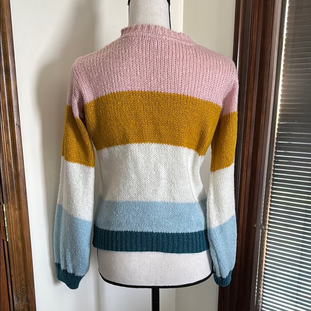 Topshop | Colorful Color Block Sweater Size 2 - Picture 6 of 10